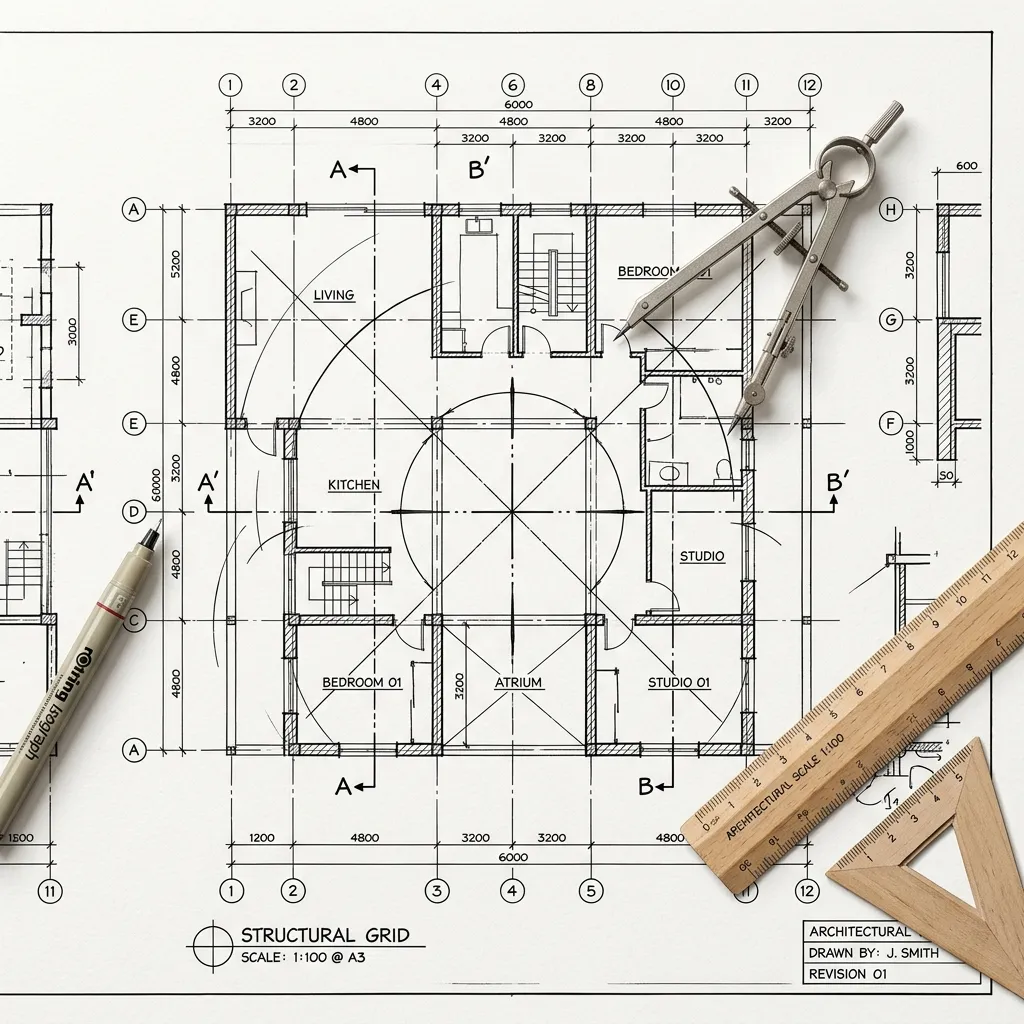 Blueprint structural sketch